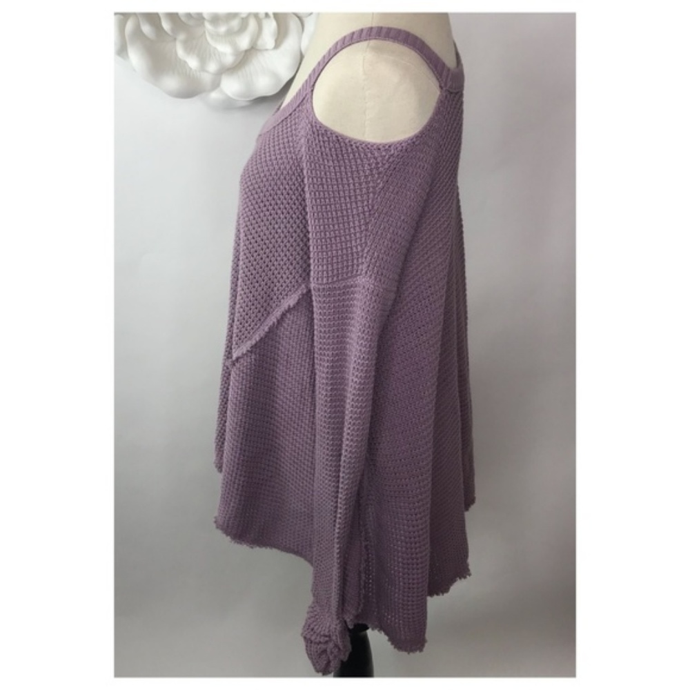 Free People Moonshine Purple Cold Shoulder Sweater - Picture 5 of 8